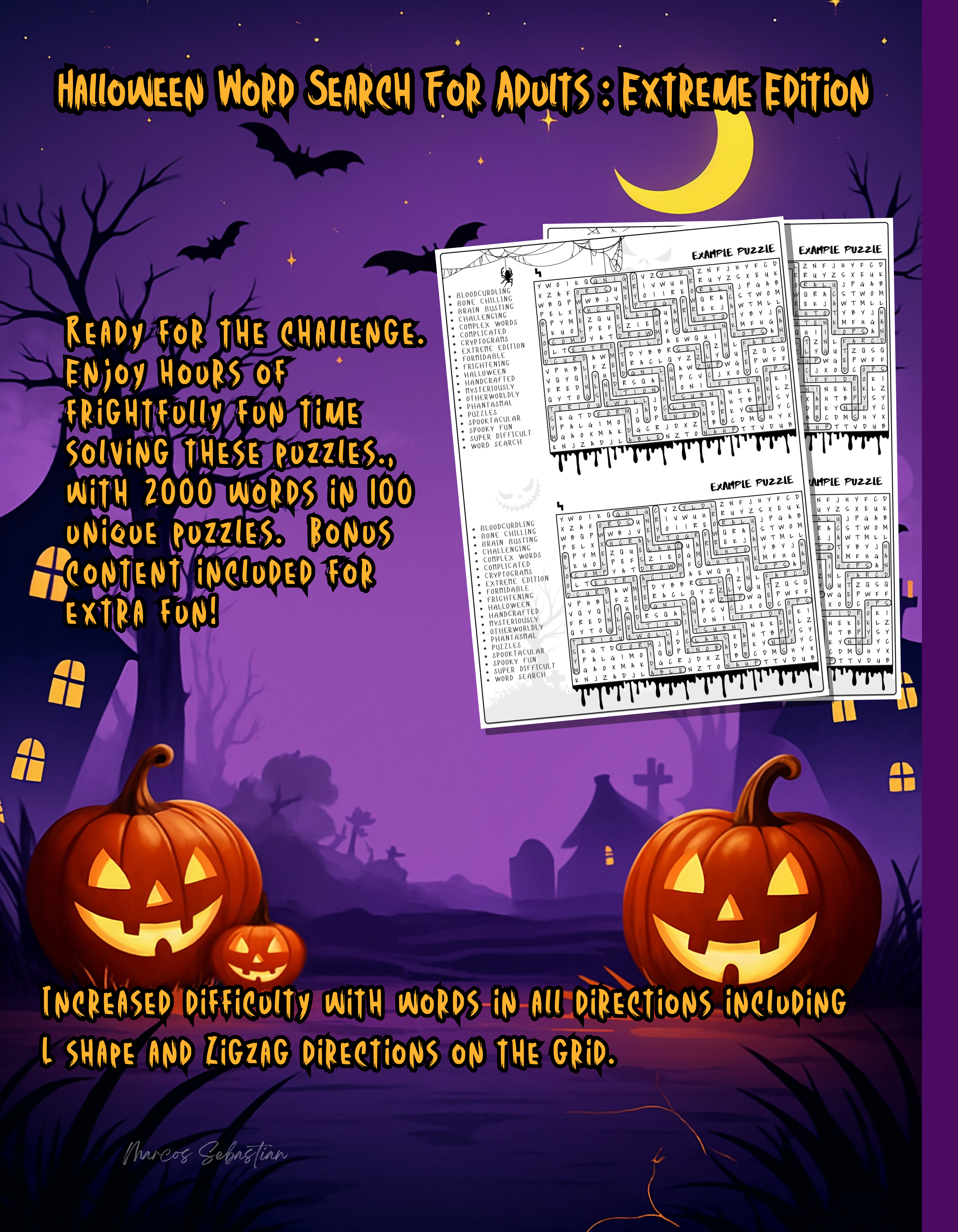 Halloween Word Search for Adults : Extreme - Back Cover